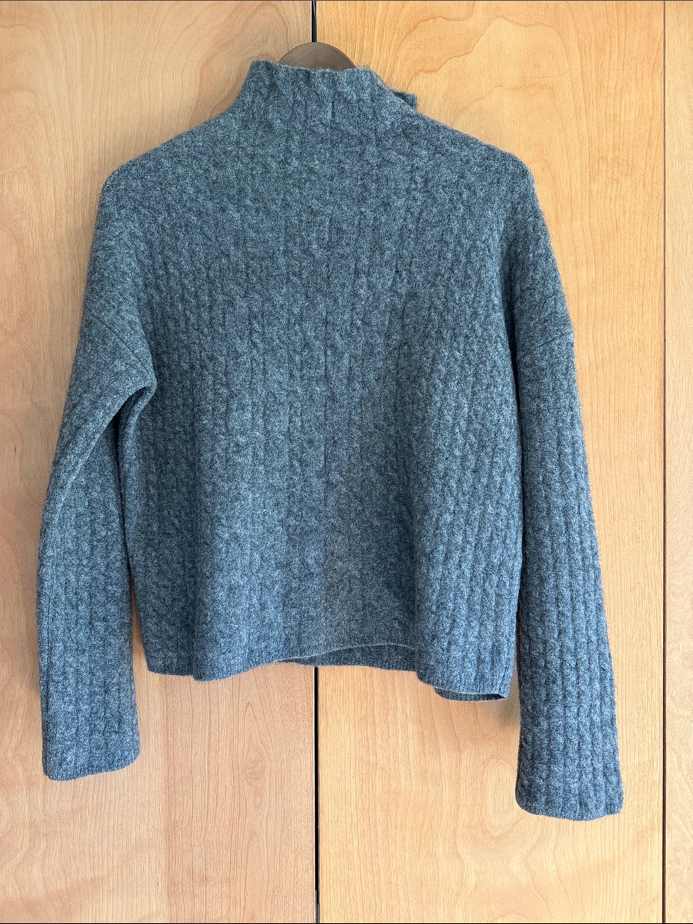 Filippa K Cozy Grey Textured Mock Neck Sweater